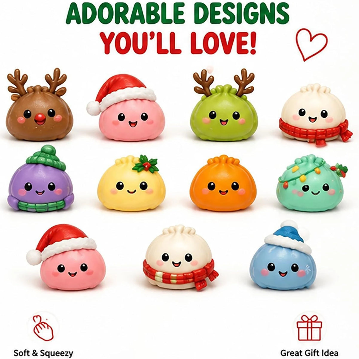 Pocket Pals Festive Dumpling Squishy Advent Calendar