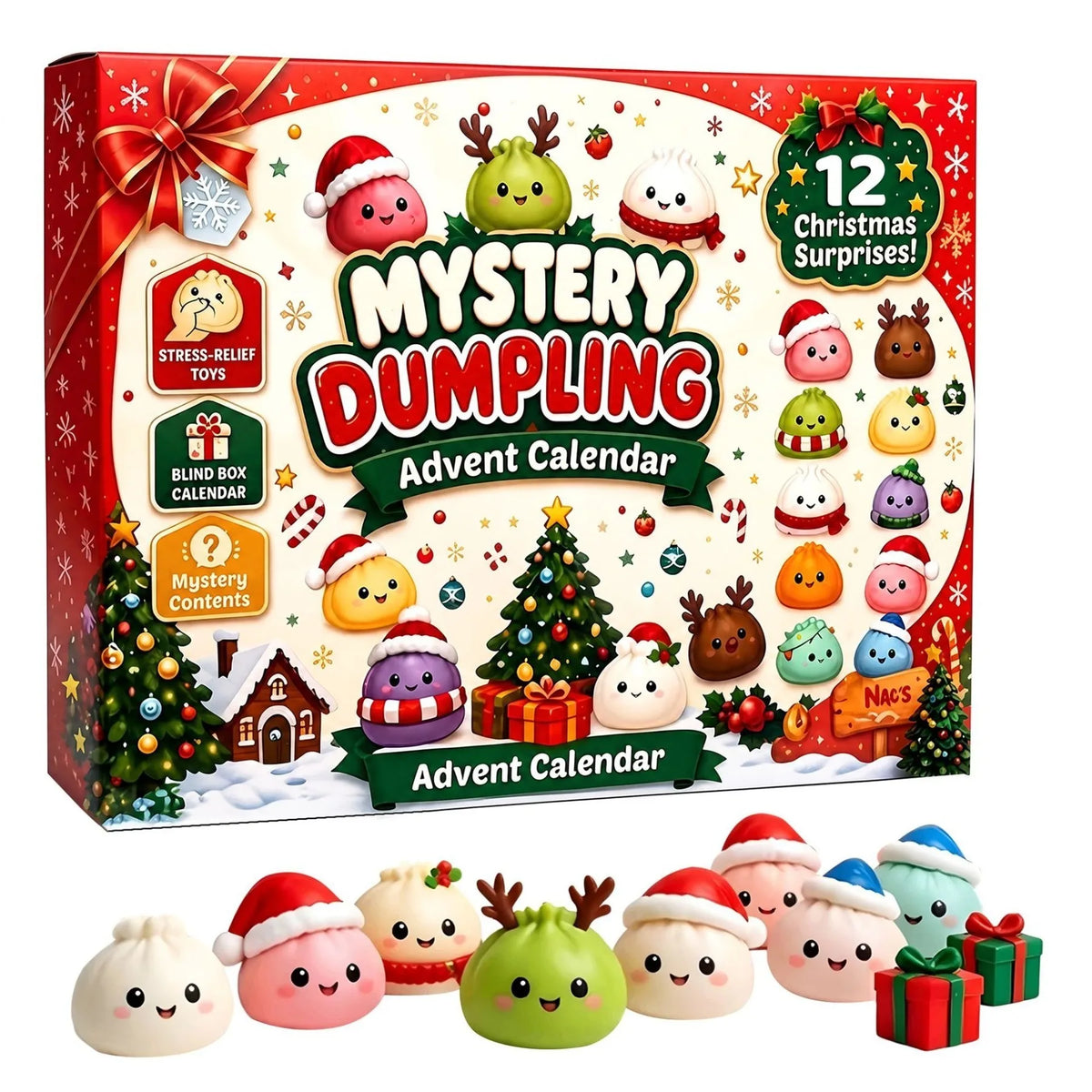 Pocket Pals Festive Dumpling Squishy Advent Calendar